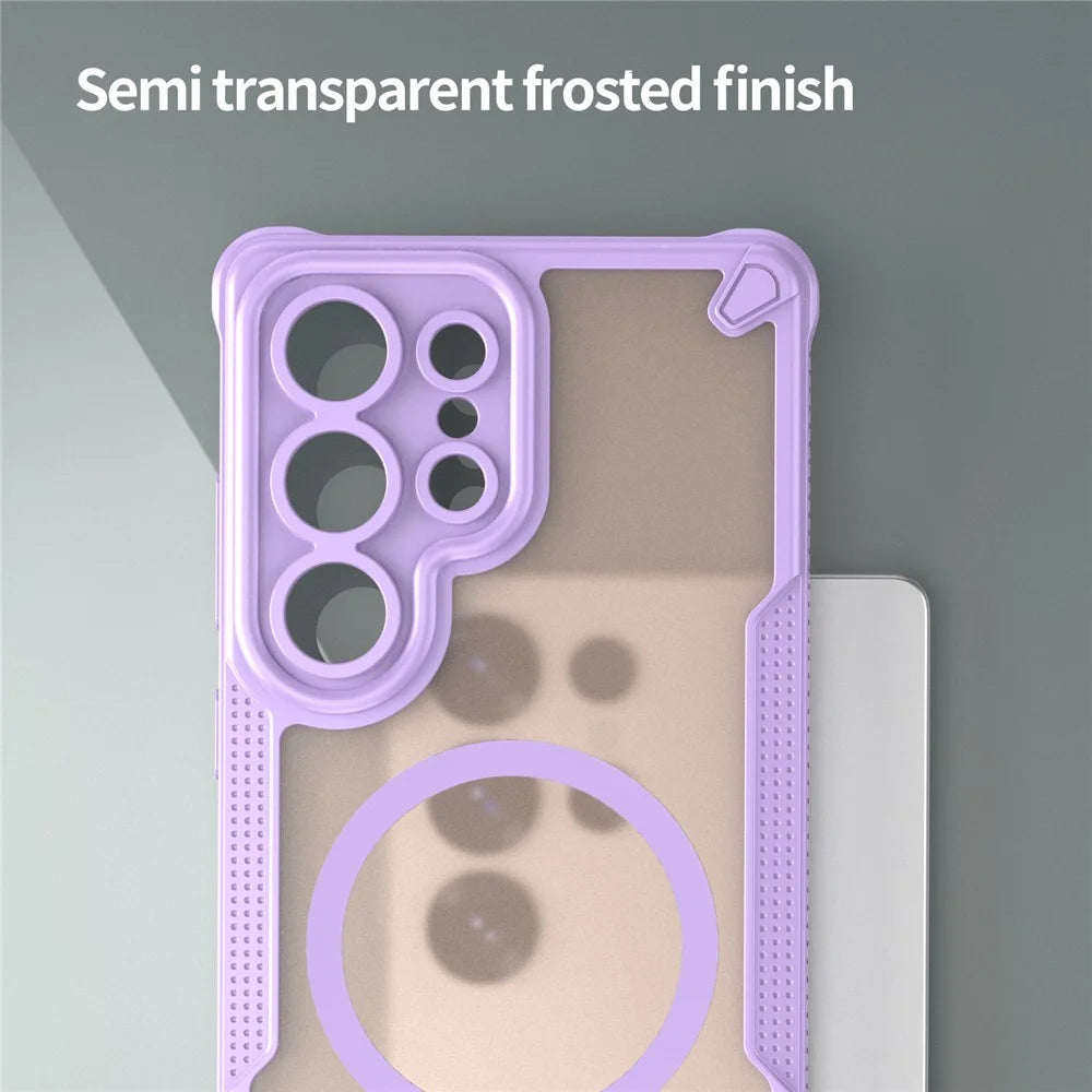 For Samsung Galaxy S25 Ultra Magnetic Case Compatible with MagSafe TPU + PC Phone Back Cover - Purple - 5