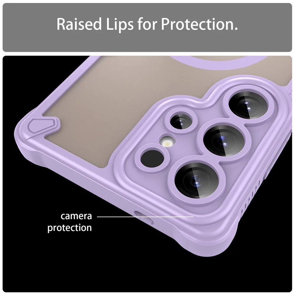For Samsung Galaxy S25 Ultra Magnetic Case Compatible with MagSafe TPU + PC Phone Back Cover - Purple - 7