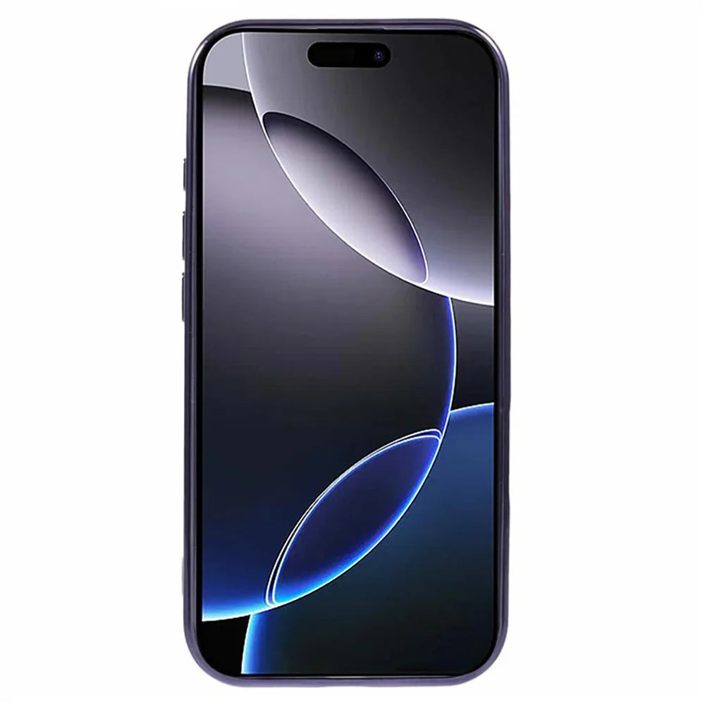 WANLONFENG For iPhone 16 Pro Max Magnetic Case Full Protection Electroplated TPU Cover with Tempered Glass - Dark Purple - 3
