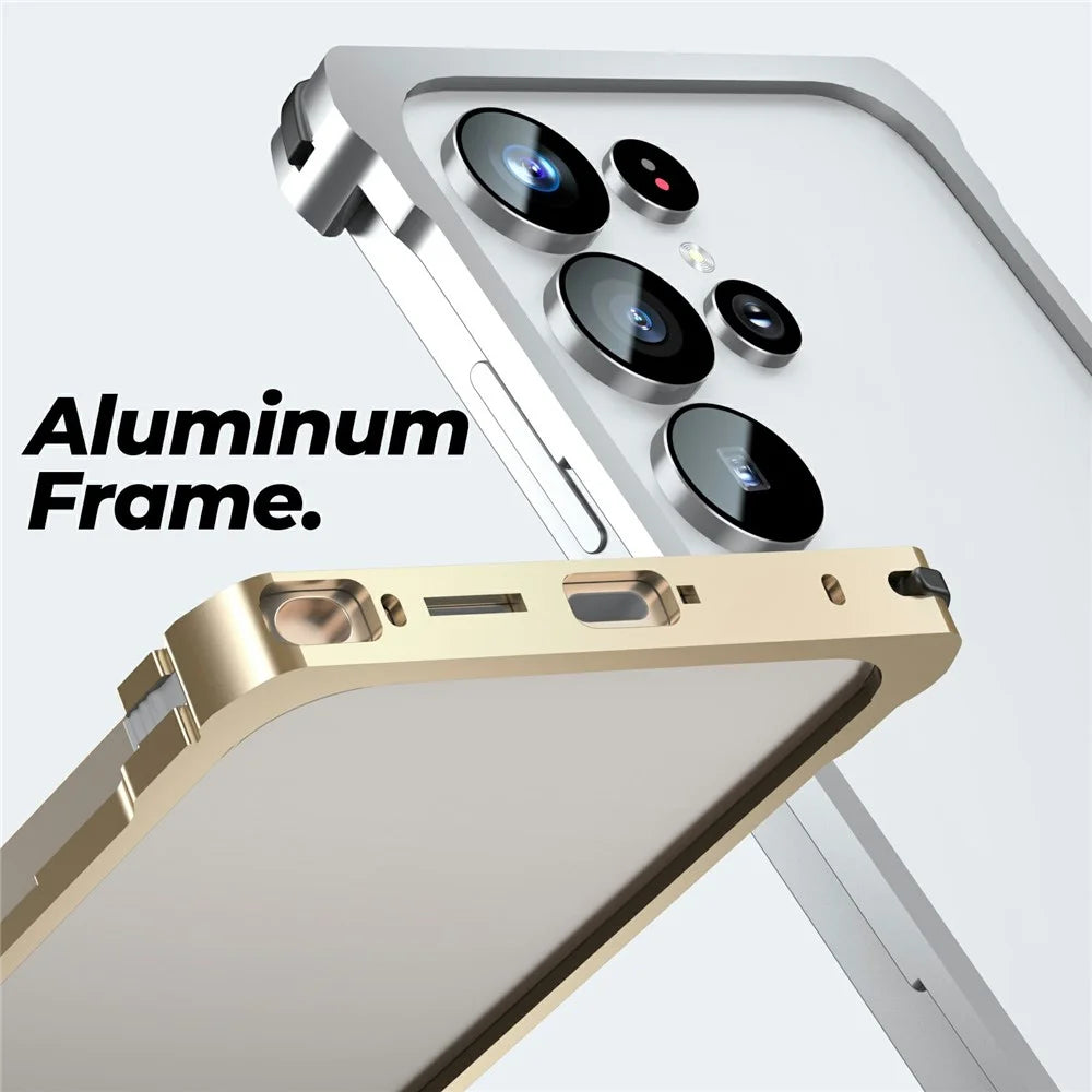For Samsung Galaxy S25 Ultra Bumper Case Metal Frame Snap-On Heat Dissipation Phone Cover - Black - 5