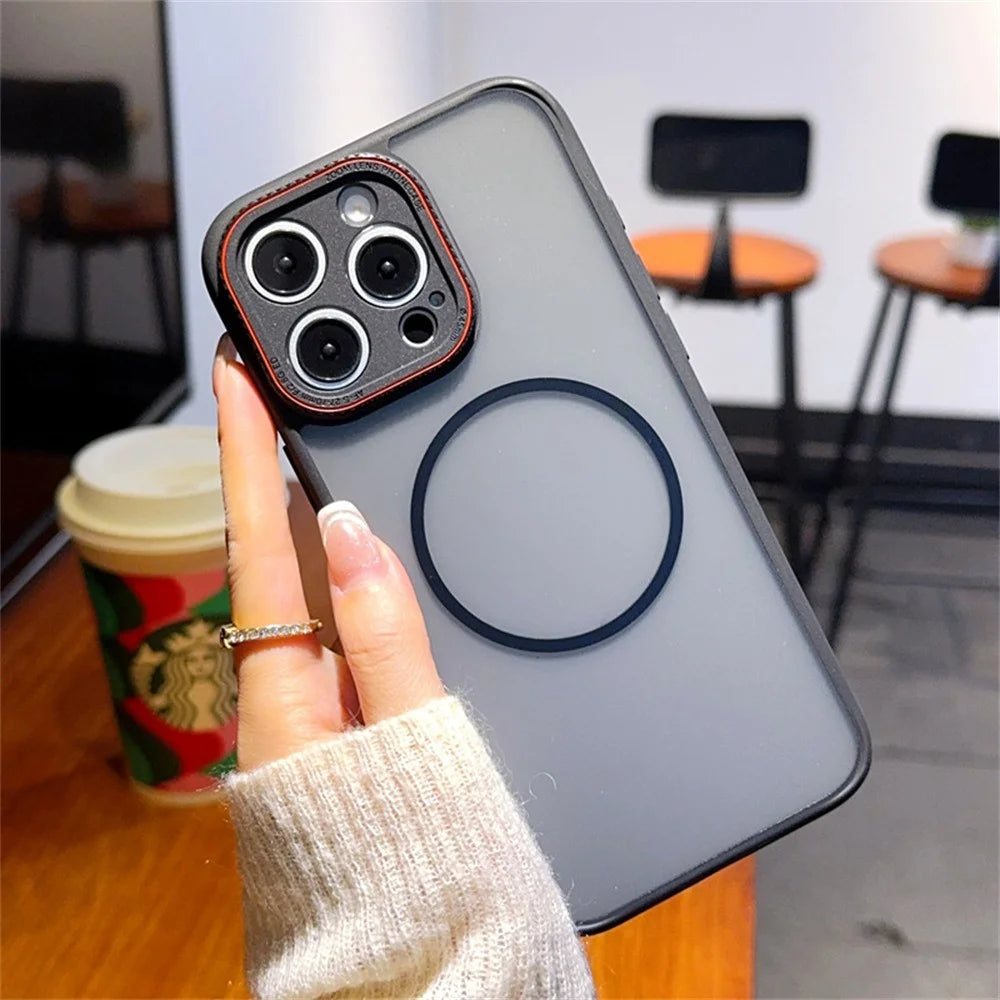For iPhone 16 Pro Case Compatible with MagSafe TPU + PC Matte Phone Back Cover - 1