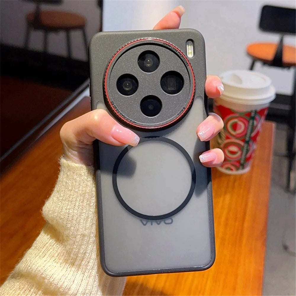 For vivo X200 5G Magnetic Case TPU + PC Matte Phone Back Cover - 4