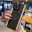 For iPhone 16 Pro Max Case Compatible with MagSafe Splicing Color PC + PU Leather Phone Back Cover - Black - 4