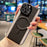 For iPhone 16 Pro Case Compatible with MagSafe Splicing Color PC + PU Leather Phone Back Cover - Black - 3