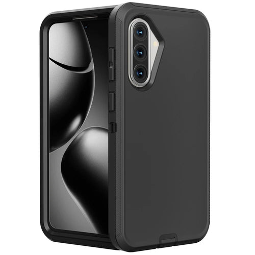 For Samsung Galaxy A36 5G Case 3 in 1 Detachable Shockproof Anti Slip TPU + PC Phone Back Cover - Black - 1