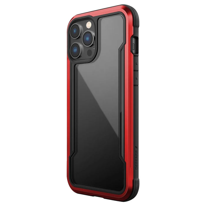 DEFENSE For iPhone 12 / 12 Pro 6.1 inch Anti-bacteria PC+TPU+Aluminum Alloy Drop-proof Cover Transparent Phone Case - Red - 3