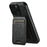 SUTENI M5 For iPhone 15 Pro Max Magnetic Case with Card Bag Cowhide Texture Leather Phone Back Cover - Black - 4