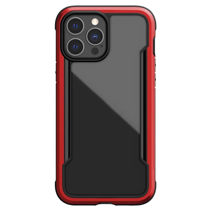 DEFENSE For iPhone 12 Pro Max 6.7 inch Anti-bacteria PC+TPU+Aluminum Alloy Clear Phone Case Drop-proof Back Cover - Red - 2