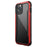 DEFENSE For iPhone 12 Pro Max 6.7 inch Anti-bacteria PC+TPU+Aluminum Alloy Clear Phone Case Drop-proof Back Cover - Red - 3