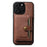 SUTENI M4 For iPhone 15 Pro Magnetic Case with Card Holder Cowhide Texture Leather Back Cover - Brown - 5