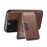 SUTENI M3 For iPhone 15 Pro Max Magnetic Case Cowhide Texture Leather Back Cover with Card Bag Kickstand - Brown - 2