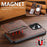 SUTENI M3 For iPhone 15 Pro Magnetic Case Cowhide Texture Leather Back Cover with Card Bag Kickstand - Brown - 6