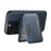 SUTENI M3 For iPhone 14 Pro Max Magnetic Case Cowhide Texture Leather Back Cover with Card Bag Kickstand - Blue - 2