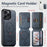 SUTENI M3 For iPhone 14 Pro Max Magnetic Case Cowhide Texture Leather Back Cover with Card Bag Kickstand - Blue - 5