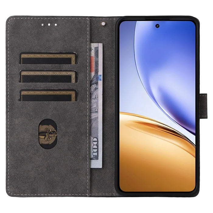 For Realme 14T 5G / 14 5G Case Wallet RFID Blocking PU Leather Cover Stand with Strap - Blue - 2