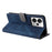 For Realme 14T 5G / 14 5G Case Wallet RFID Blocking PU Leather Cover Stand with Strap - Blue - 4