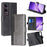 For vivo V50 Lite 5G Case Contrast Color Wallet Leather Phone Cover - Black + Grey - 1