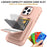 For iPhone 16 Pro Max Case Skin-Touch Card Holder TPU + PC Phone Cover with Mirror Kickstand - Rose Gold - 4