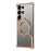 For Samsung Galaxy S24 Ultra Magnetic Case with Kickstand Four Corner Airbag Heat Dissipation Metal Phone Cover - Desert Gold - 1