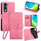For vivo Y29s 5G / Y04 4G Case PU Leather Wallet Phone Cover Tree Deer Imprinted - Pink - 1