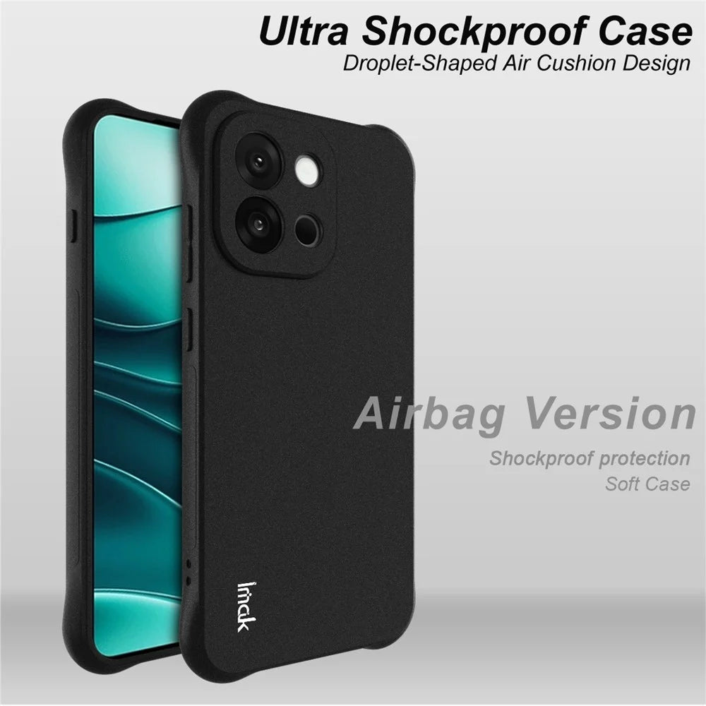 IMAK For OnePlus 13s 5G / 13T 5G Case TPU Phone Cover Airbag Shockproof Protection - Matte Black - 6
