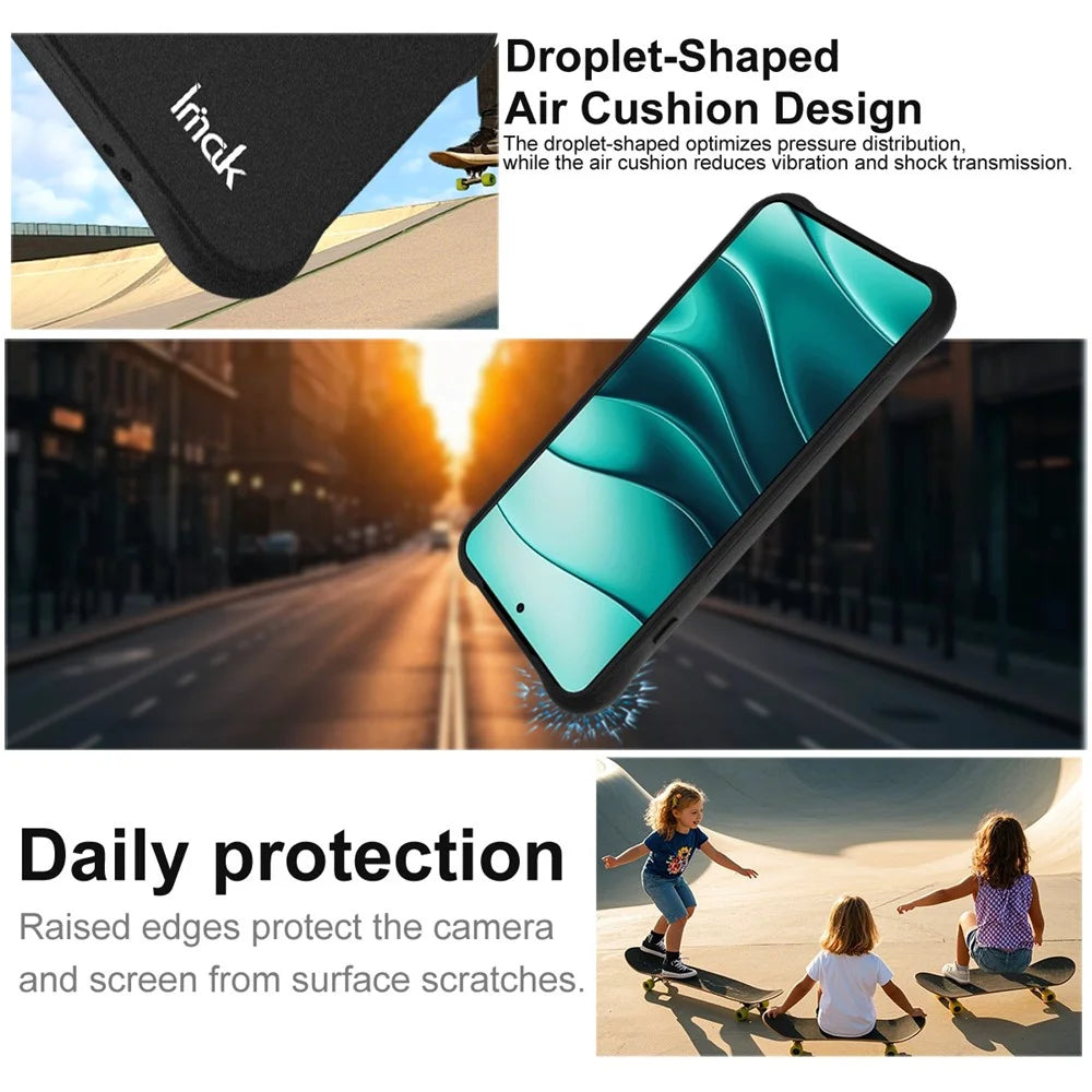 IMAK For OnePlus 13s 5G / 13T 5G Case TPU Phone Cover Airbag Shockproof Protection - Matte Black - 7