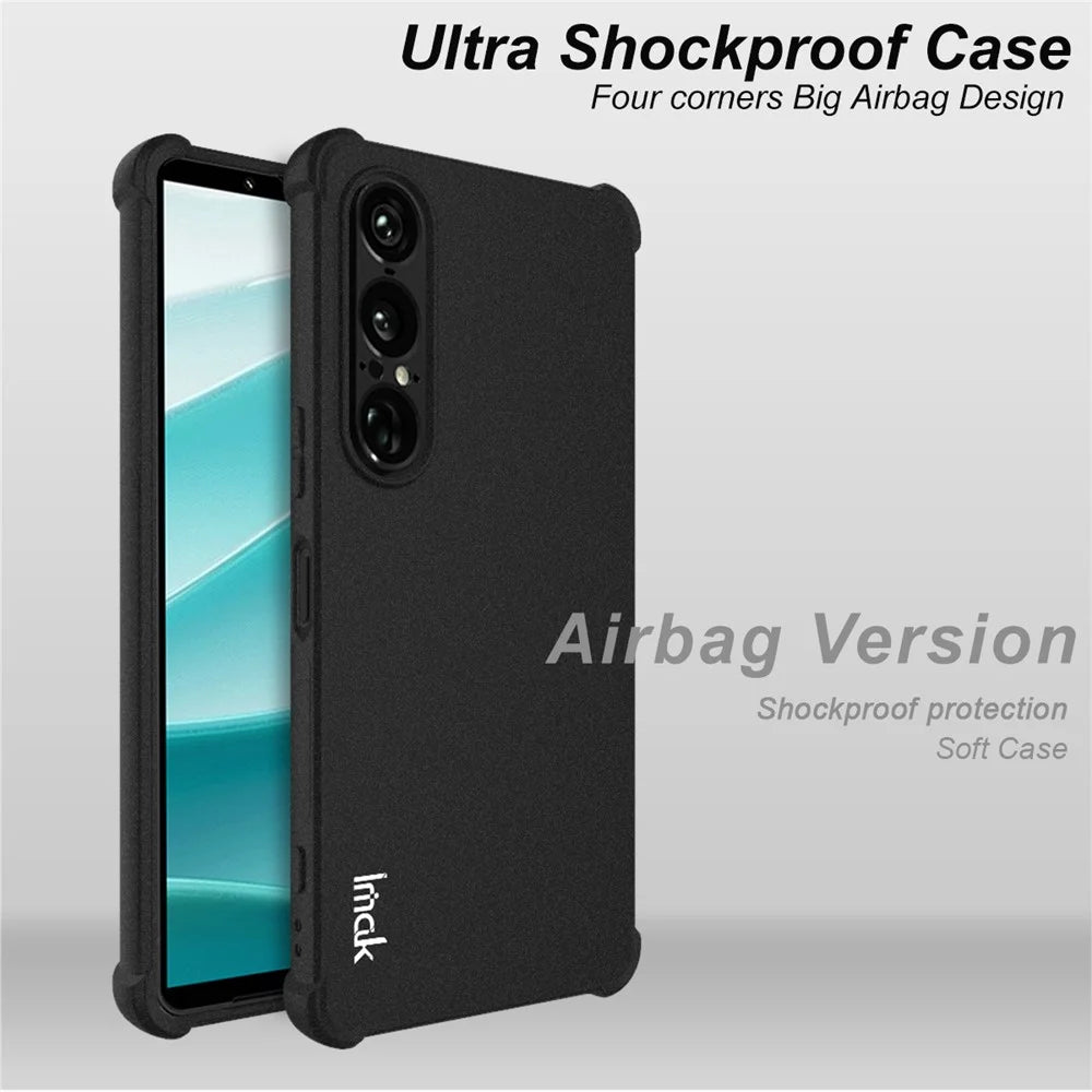 IMAK For Sony Xperia 1 VII Case TPU Phone Cover Airbag Shockproof Protection - Matte Black - 6