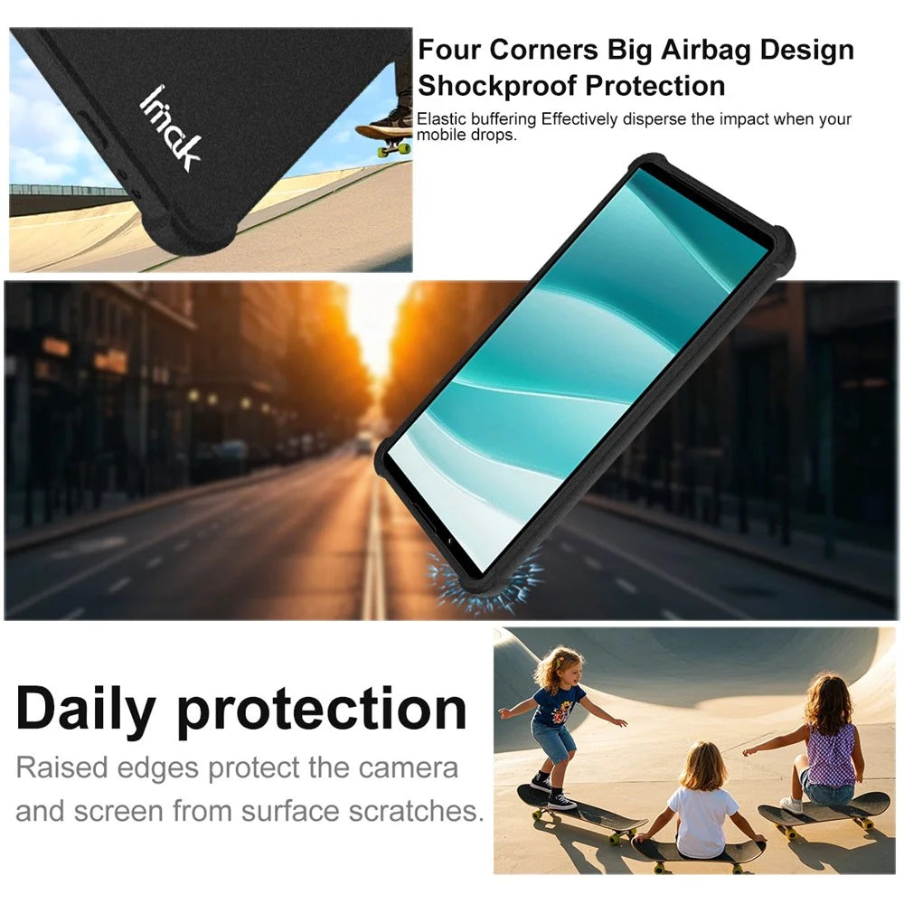 IMAK For Sony Xperia 1 VII Case TPU Phone Cover Airbag Shockproof Protection - Matte Black - 7