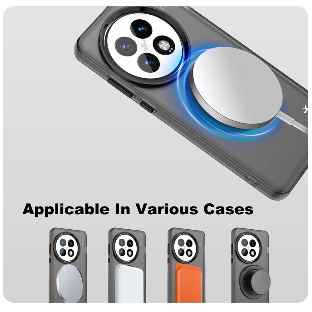 IMAK For OnePlus 13 Magnetic Case Candy Color Anti Drop TPU + PET Back Cover - Black - 6