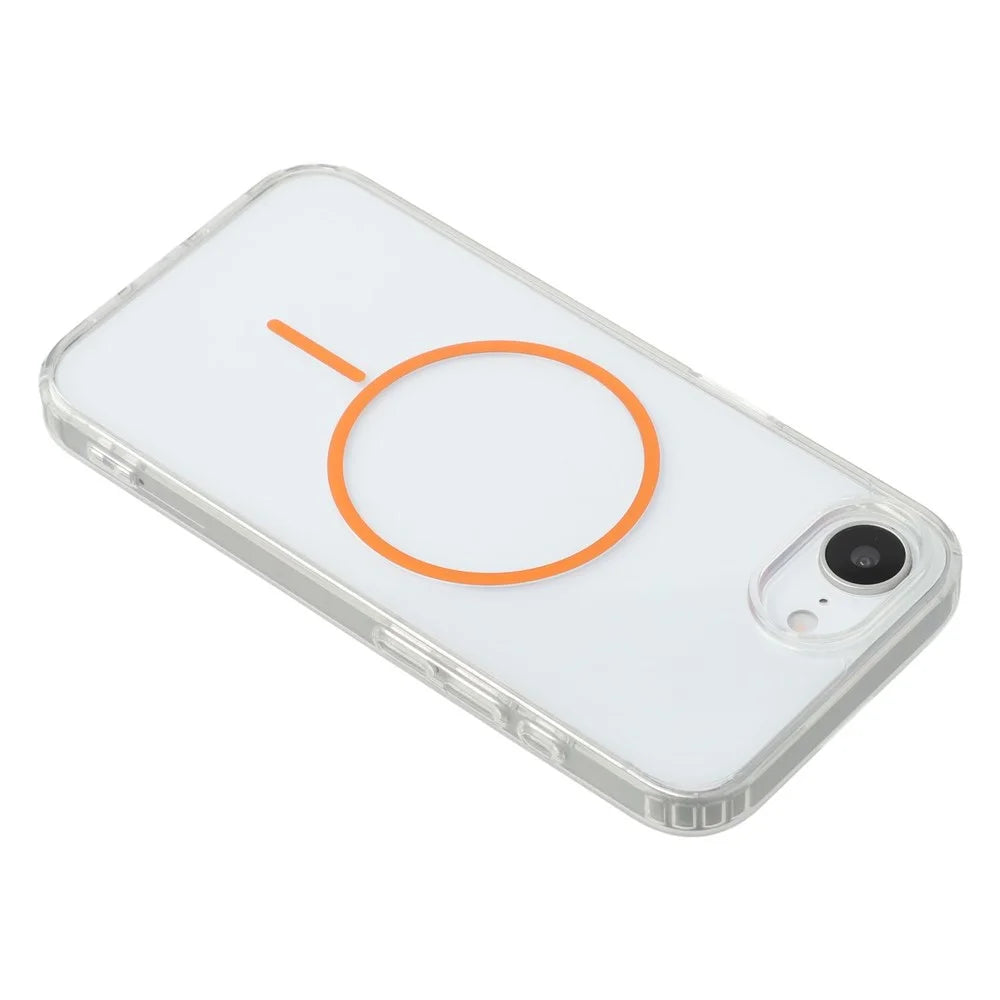 For iPhone 17e / 16e Magnetic Case Acrylic TPU Clear Phone Back Cover - Brown - 5