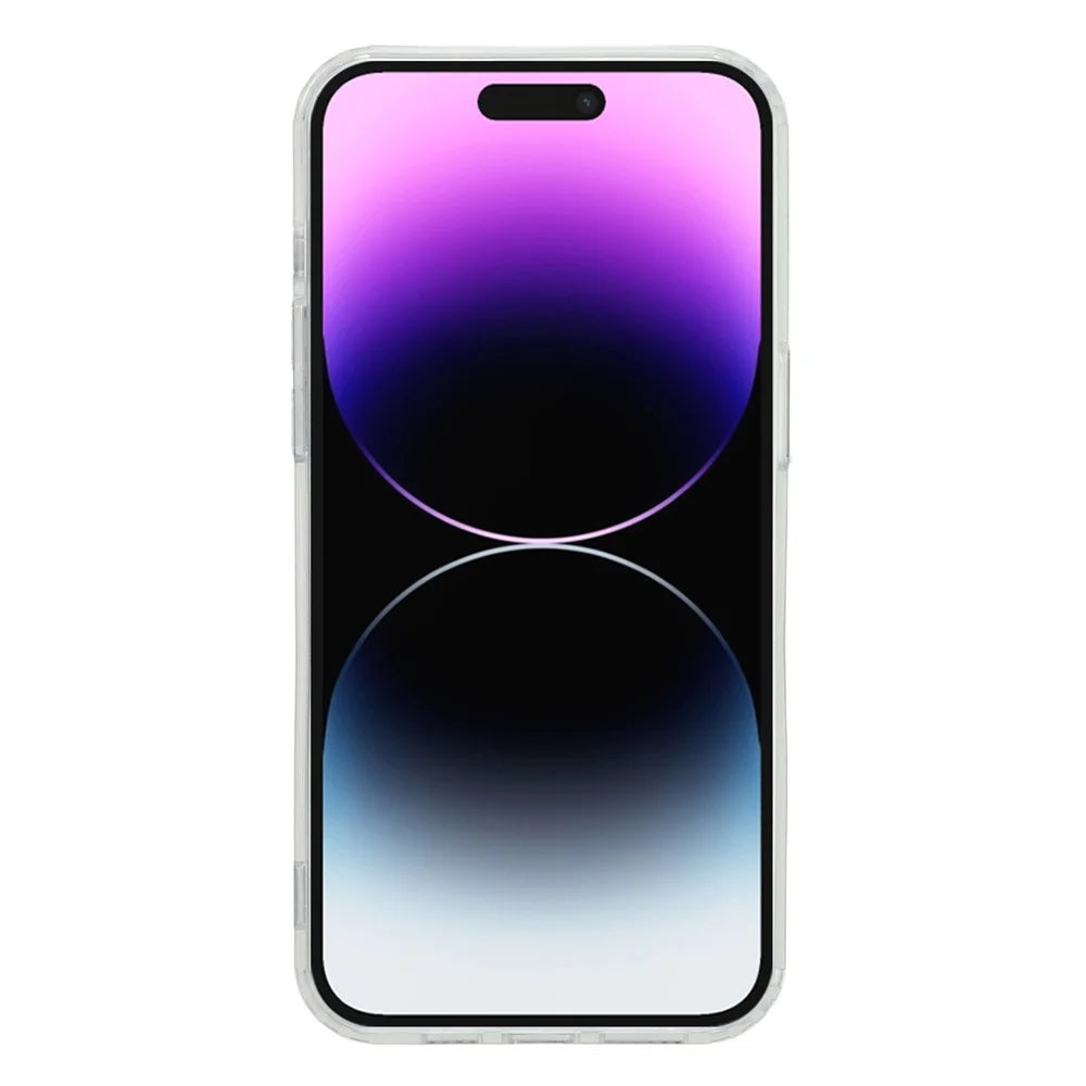 For iPhone 14 Pro Magnetic Case Acrylic TPU Clear Phone Back Cover - Purple - 2