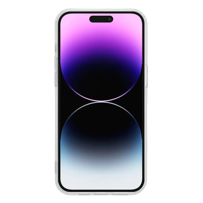 For iPhone 14 Pro Max Magnetic Case Acrylic TPU Clear Phone Back Cover - Purple - 2