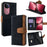 For vivo V50 5G Case RFID Blocking Color Splicing PU Leather Wallet Phone Cover - Black - 1