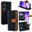 For vivo V50 Lite 5G Case RFID Blocking Color Splicing PU Leather Wallet Phone Cover - Black - 1
