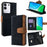 For vivo Y29 4G Case RFID Blocking Color Splicing PU Leather Wallet Phone Cover - Black - 1
