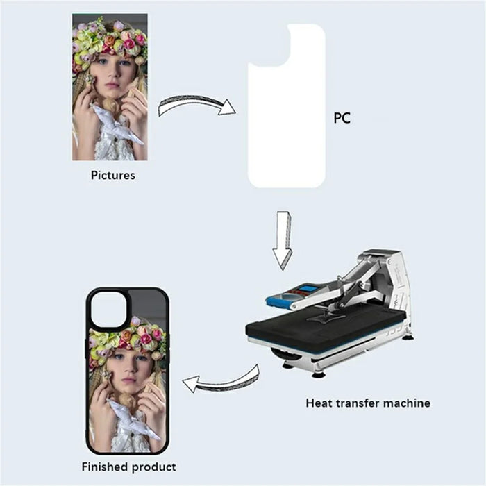 10Pcs For iPhone 14 Pro Max Case DIY Blank Heat Transfer TPU + PC Phone Back Cover with Magnetic Ring - 4