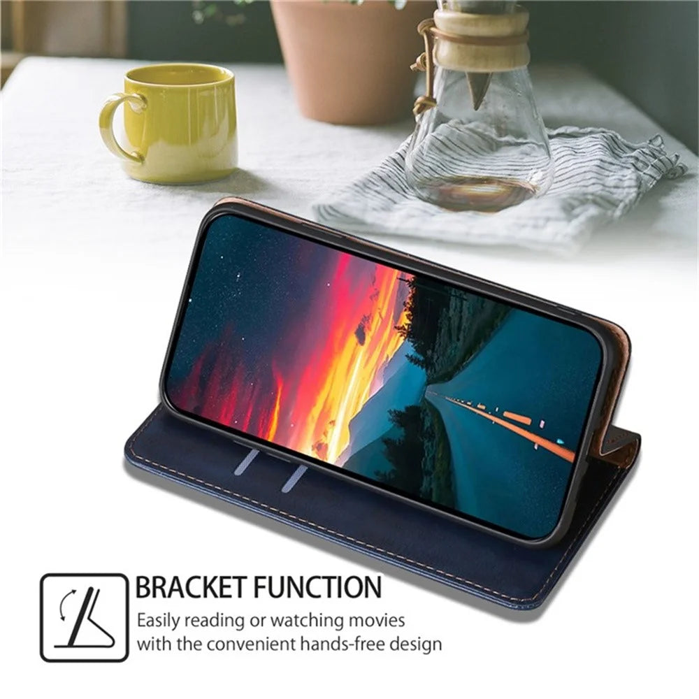 For vivo V50 Lite 5G Case Wallet PU Leather Magnetic Auto-Absorbed Phone Cover - Blue - 3