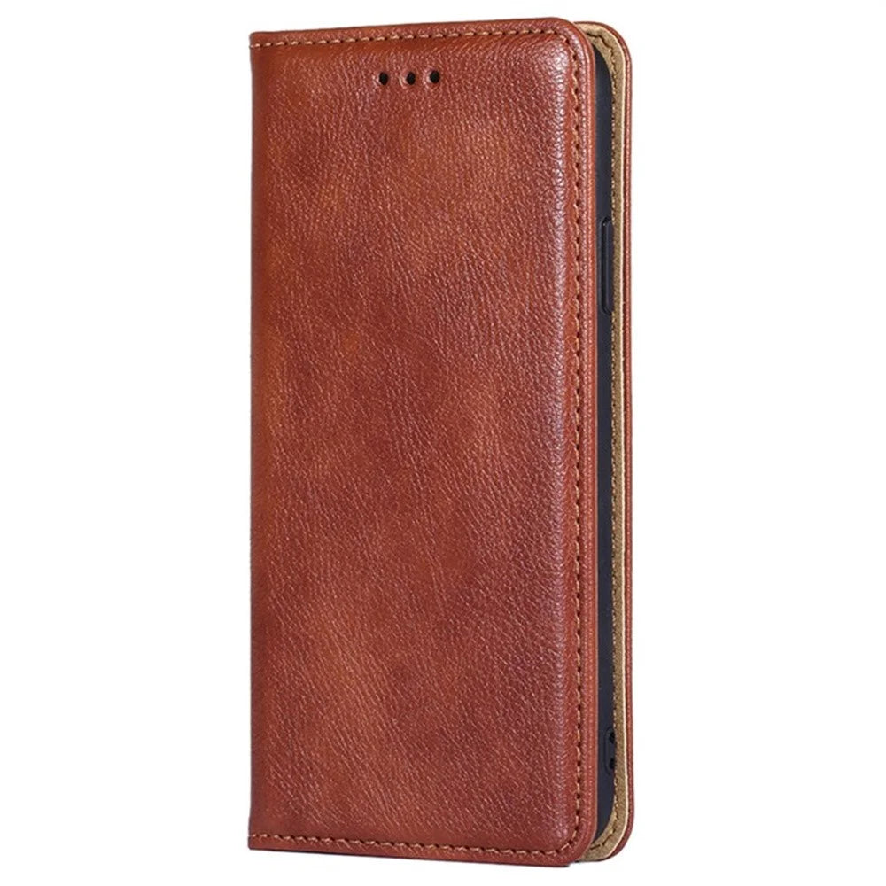 For vivo Y04 4G / Y29s 5G Case Wallet PU Leather Magnetic Auto-Absorbed Phone Cover - Brown - 6