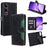 For vivo V50 Lite 5G Case Leather Wallet Phone Cover with Straw Hat Magnetic Clasp - Black - 1