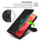 For vivo V50 Lite 5G Case Leather Wallet Phone Cover with Straw Hat Magnetic Clasp - Black - 5