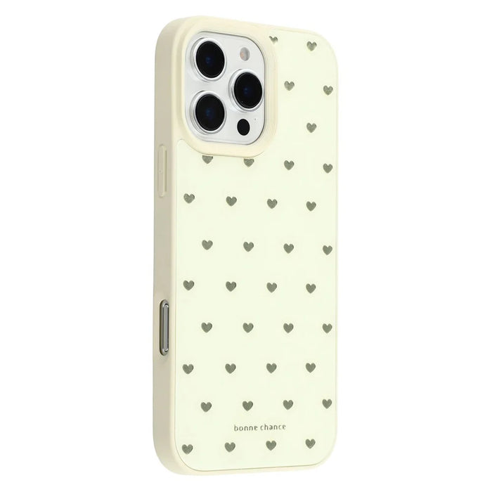 For iPhone 16 Pro Max Case Lacquered Pattern TPU + Acrylic + Glass Phone Cover - Love Hearts - 1