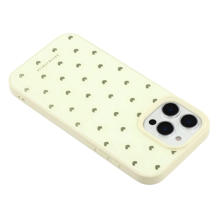 For iPhone 16 Pro Max Case Lacquered Pattern TPU + Acrylic + Glass Phone Cover - Love Hearts - 6