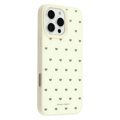 For iPhone 16 Pro Case Lacquered Pattern TPU + Acrylic + Glass Phone Cover - Love Hearts - 1