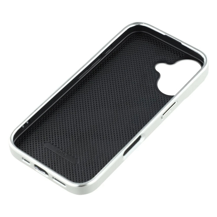 For iPhone 16 Case Lacquered Pattern TPU + Acrylic + Glass Phone Cover - Cherries - 7