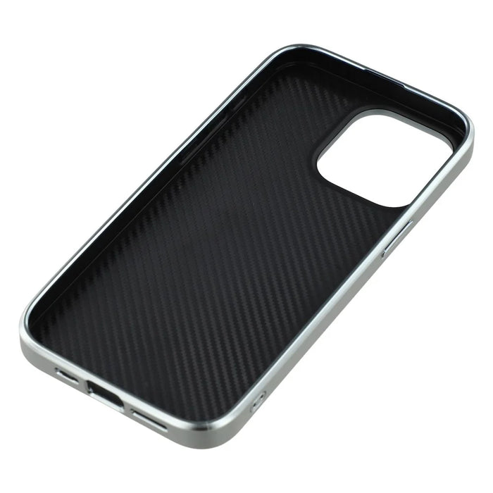 For iPhone 15 Pro Case Lacquered Epoxy Pattern TPU + Acrylic Phone Cover Large Camera Cutout - Flowers - 7