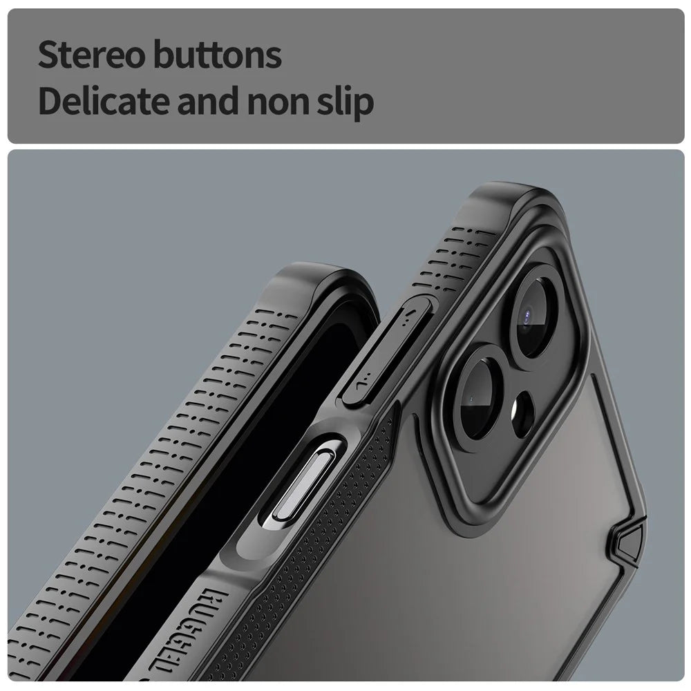 For Samsung Galaxy A06 5G Case Hybrid Frosted Phone Back Cover - Black - 5