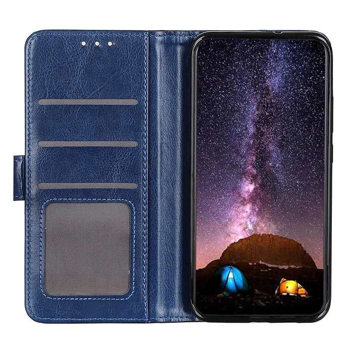 For Sony Xperia 1 VII Case Crazy Horse Texture PU Leather Phone Stand Cover - Blue - 2
