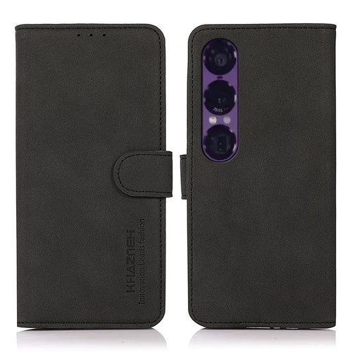 KHAZNEH For Sony Xperia 1 VII Case PU Leather Wallet Stand Phone Cover - Black - 1