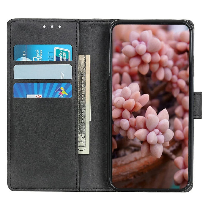 For Sony Xperia 1 VII Case Cowhide Texture Leather Wallet Stand Phone Cover - Black - 2