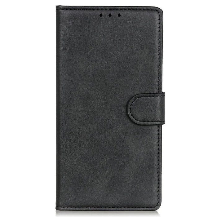 For Sony Xperia 1 VII Case Cowhide Texture Leather Wallet Stand Phone Cover - Black - 6